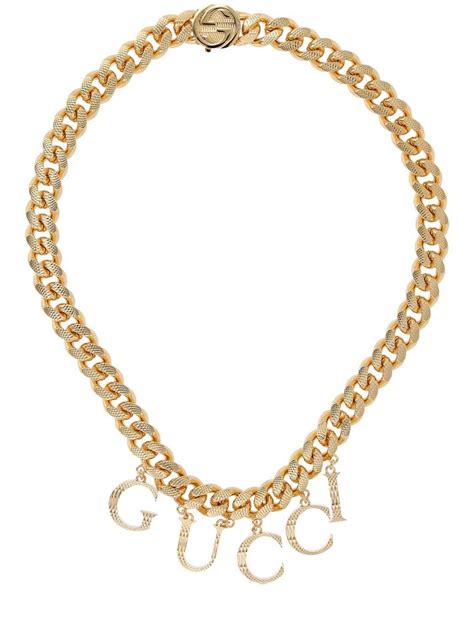 gucci gold chain only necklaces|gucci interlocking g necklace gold.